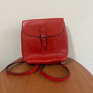 Patricia Nash Vatoni Convertible Leather Backpack Red Women's Travel Handbag